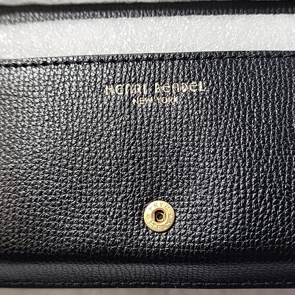 Henri Bendel Crossbody Shoulder Bag Rainbow Design Black Leather NWOT - Picture 9 of 12